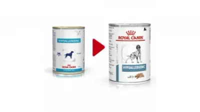 Royal Canin VD Hypoallergenic, Xs-Xl, dietă veterinară, conservă hrană umedă câini, alergii alimentare (pate), 400g
