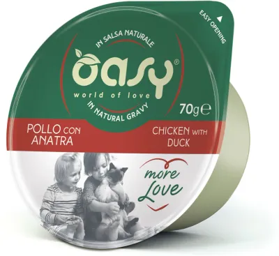 Oasy More Love Bol pentru pisici, cu Pui si Rața 70g