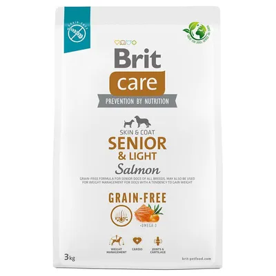 Brit Care Dog Grain Free Senior & Light Somon și cartofi 3 kg