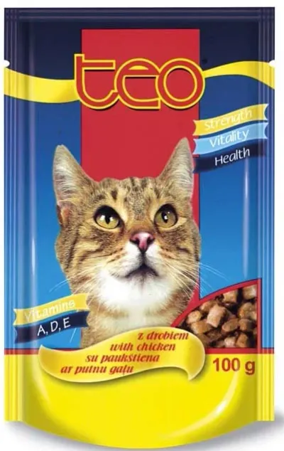 Teo Plic hrana umeda pentru pisici, cu Pui 85g
