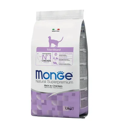 Monge Natural Superpremium Sterilised Pui 3 x 1,5 kg