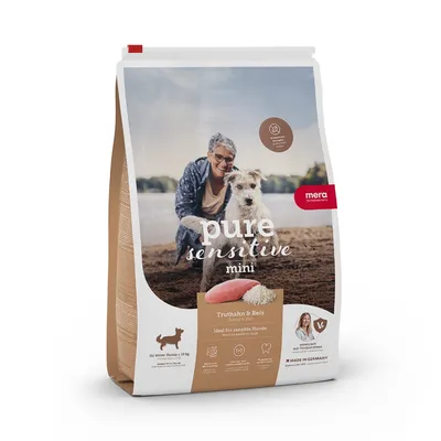 Mera Pure Sensitive, XS-S, Curcan și Orez, hrană uscată câini, alergii, 4kg