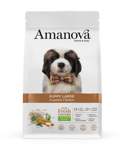 Hrană Uscată Câine Junior, Amanova, Hipoalergenic, Talie Mare, Pui, 12kg