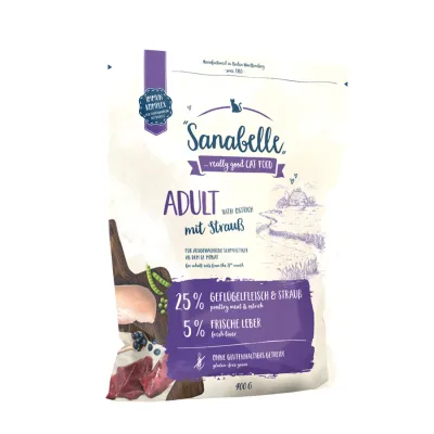 Sanabelle Adult 400 g hrană pisică adultă, cu struț