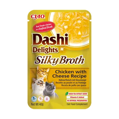 Hrană Umedă Pisică Adult, Churu Dashi Delights, Silky Broth, Pui și Brânză, 40g