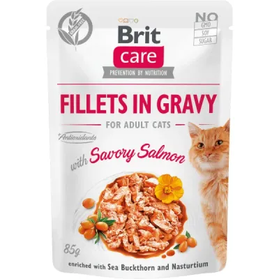 Brit Care Plic pentru pisici, File de somon în sos 85g