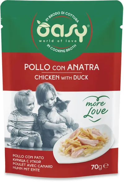 Oasy More Love Plic pentru pisici, cu Pui si Rața 70g