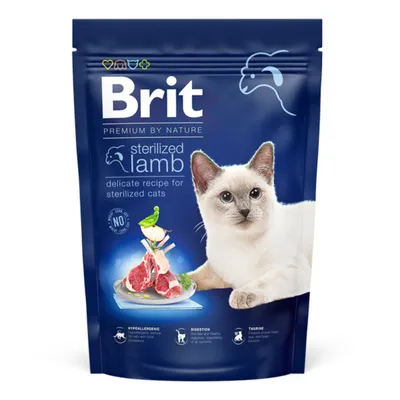 Brit Premium by Nature Sterilized, Miel, hrană uscată pisici sterilizate, 800g