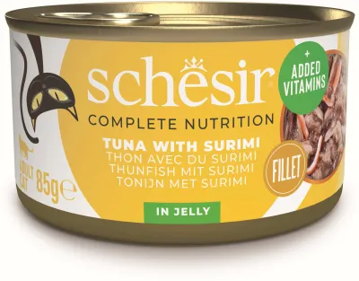 Schesir Conservă pentru pisici, cu Ton și Surimi, în jeleu 85g