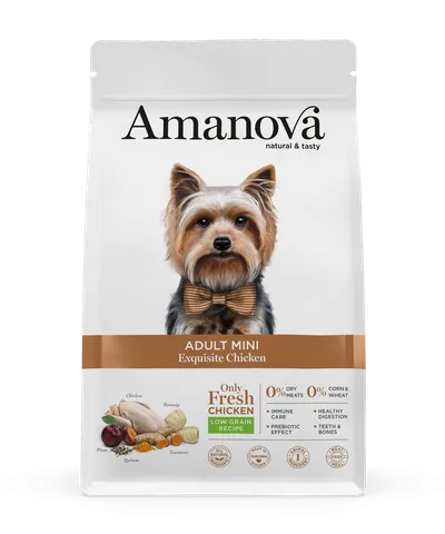 Amanova Adult Mini, XS-S, Pui, hrană uscată monoproteică câini, 7kg