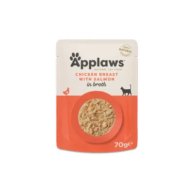 Hrană Umedă Pisică Adult, Applaws, Pui cu Somon în supă, 70g
