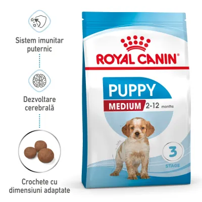 Royal Canin Medium Puppy, hrană uscată câini junior, 1kg